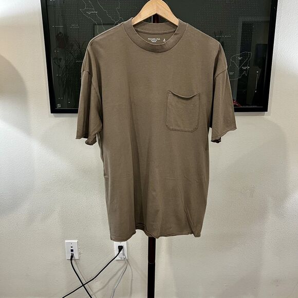 Abercrombie & Fitch - Soft Essntls Long Line T-shirt Raw Hem Medium - Dark Taupe - Picture 1 of 6